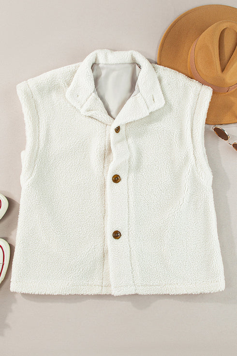 Sherpa Stand Collar Jacket Vest